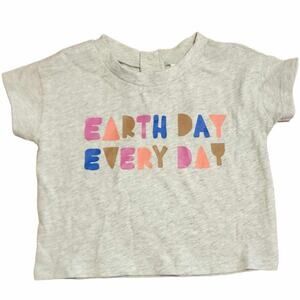 Open Edit Babies' Drop Shoulder Graphic "Earth Day Every Day" T-shirt 24M NEW